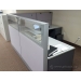 Steelcase Grey Cubicle Style Dual Pedestal L Suite Desk